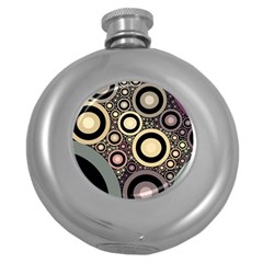 Art Retro Design Vintage Round Hip Flask (5 Oz) by Wegoenart