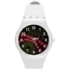 Background Texture Pattern Art Round Plastic Sport Watch (m) by Wegoenart