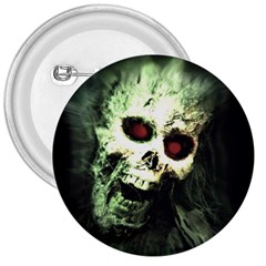 Screaming Skull Human Halloween 3  Buttons by Wegoenart