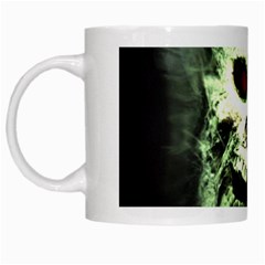 Screaming Skull Human Halloween White Mugs by Wegoenart