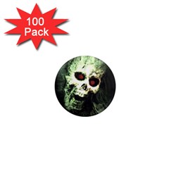 Screaming Skull Human Halloween 1  Mini Magnets (100 Pack)  by Wegoenart