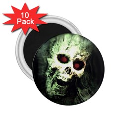 Screaming Skull Human Halloween 2 25  Magnets (10 Pack)  by Wegoenart