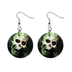 Screaming Skull Human Halloween Mini Button Earrings by Wegoenart