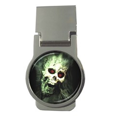 Screaming Skull Human Halloween Money Clips (round)  by Wegoenart