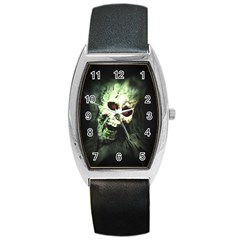 Screaming Skull Human Halloween Barrel Style Metal Watch by Wegoenart