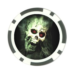 Screaming Skull Human Halloween Poker Chip Card Guard by Wegoenart