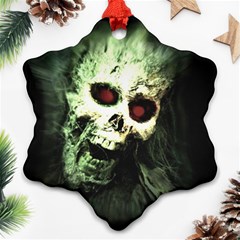 Screaming Skull Human Halloween Snowflake Ornament (two Sides) by Wegoenart