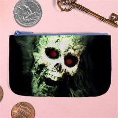 Screaming Skull Human Halloween Large Coin Purse by Wegoenart