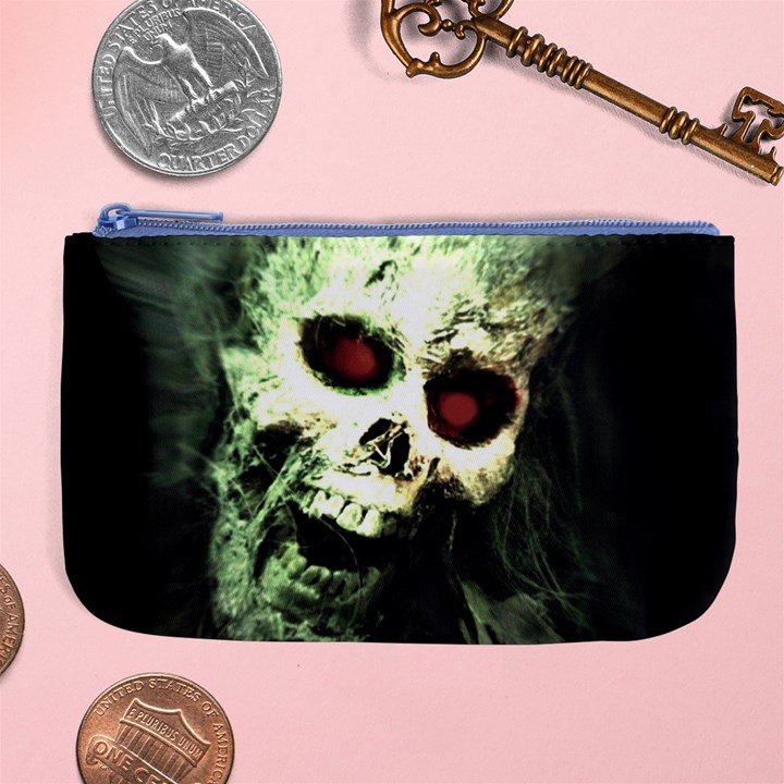 Screaming Skull Human Halloween Large Coin Purse