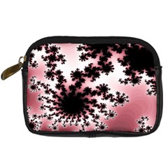 Fractal Pattern Pink Digital Camera Leather Case by Wegoenart