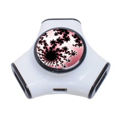 Fractal Pattern Pink 3-port Usb Hub by Wegoenart