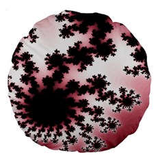 Fractal Pattern Pink Large 18  Premium Round Cushions by Wegoenart