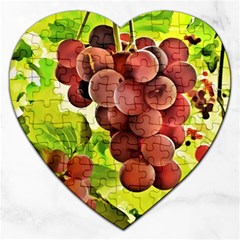 Grape Harvest Nature Figure Rustic Jigsaw Puzzle (heart) by Wegoenart