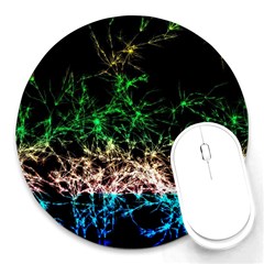 Wallpaper Fractal Lines Abstract Round Mousepads