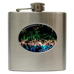 Wallpaper Fractal Lines Abstract Hip Flask (6 Oz) by Wegoenart