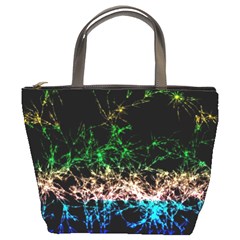 Wallpaper Fractal Lines Abstract Bucket Bag