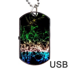 Wallpaper Fractal Lines Abstract Dog Tag USB Flash (Two Sides)