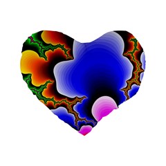 Fractal Background Pattern Color Standard 16  Premium Flano Heart Shape Cushions by Wegoenart