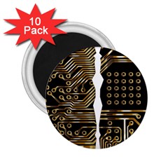 Brain Circuit Board Pcb Computer 2 25  Magnets (10 Pack)  by Wegoenart