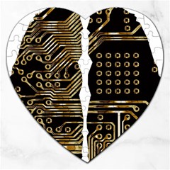 Brain Circuit Board Pcb Computer Jigsaw Puzzle (heart) by Wegoenart