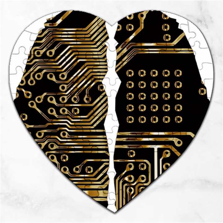 Brain Circuit Board Pcb Computer Jigsaw Puzzle (Heart)