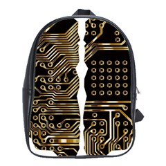 Brain Circuit Board Pcb Computer School Bag (large) by Wegoenart