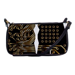 Brain Circuit Board Pcb Computer Shoulder Clutch Bag by Wegoenart