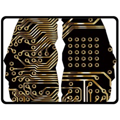 Brain Circuit Board Pcb Computer Fleece Blanket (large)  by Wegoenart