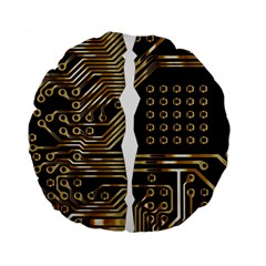 Brain Circuit Board Pcb Computer Standard 15  Premium Round Cushions by Wegoenart