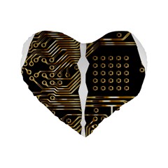 Brain Circuit Board Pcb Computer Standard 16  Premium Heart Shape Cushions by Wegoenart