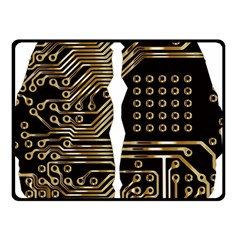 Brain Circuit Board Pcb Computer Double Sided Fleece Blanket (small)  by Wegoenart