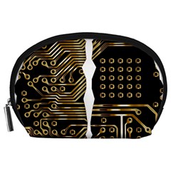 Brain Circuit Board Pcb Computer Accessory Pouch (large) by Wegoenart