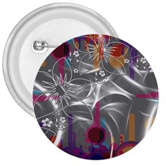 Flora Entwine Fractals Flowers 3  Buttons by Wegoenart