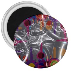 Flora Entwine Fractals Flowers 3  Magnets by Wegoenart