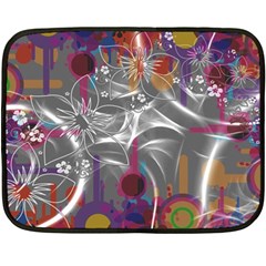 Flora Entwine Fractals Flowers Fleece Blanket (mini) by Wegoenart