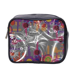 Flora Entwine Fractals Flowers Mini Toiletries Bag (two Sides) by Wegoenart