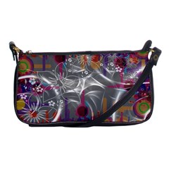 Flora Entwine Fractals Flowers Shoulder Clutch Bag by Wegoenart