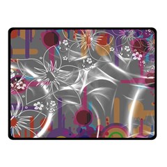 Flora Entwine Fractals Flowers Fleece Blanket (small) by Wegoenart