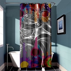 Flora Entwine Fractals Flowers Shower Curtain 36  X 72  (stall)  by Wegoenart