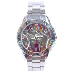 Flora Entwine Fractals Flowers Stainless Steel Analogue Watch by Wegoenart