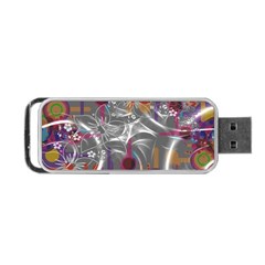 Flora Entwine Fractals Flowers Portable Usb Flash (one Side) by Wegoenart