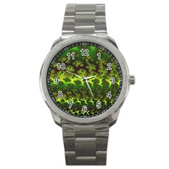 Fractal Gradient Colorful Infinity Sport Metal Watch by Wegoenart