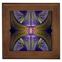 Fractal Blue Tin Pattern Texture Framed Tiles by Wegoenart