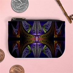 Fractal Blue Tin Pattern Texture Mini Coin Purse by Wegoenart