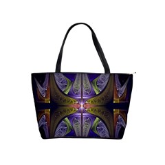 Fractal Blue Tin Pattern Texture Classic Shoulder Handbag by Wegoenart