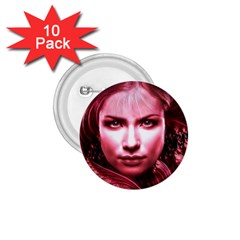 Portrait Woman Red Face Pretty 1 75  Buttons (10 Pack) by Wegoenart