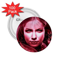 Portrait Woman Red Face Pretty 2 25  Buttons (100 Pack)  by Wegoenart