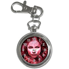 Portrait Woman Red Face Pretty Key Chain Watches by Wegoenart