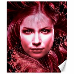 Portrait Woman Red Face Pretty Canvas 8  X 10  by Wegoenart