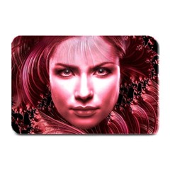 Portrait Woman Red Face Pretty Plate Mats by Wegoenart